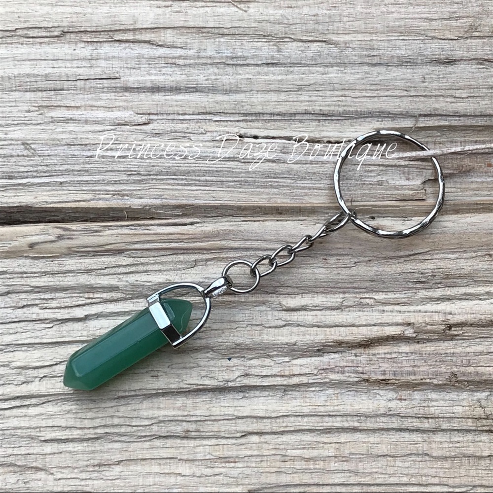 Green Adventurine Jade‎ Natural Stone Keychain